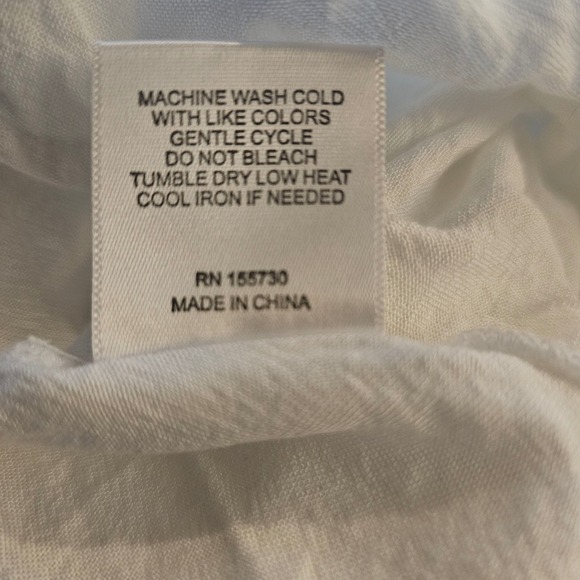 Jane + Delancey White Button Down Short Sleeve Rayon Gauze Top Blouse Medium - Picture 5 of 5